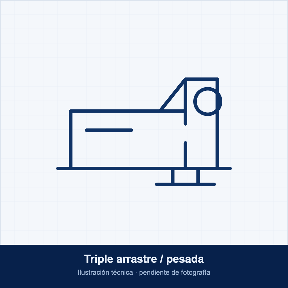 Ilustración técnica de triple arrastre / pesada, pendiente de fotografía del equipo