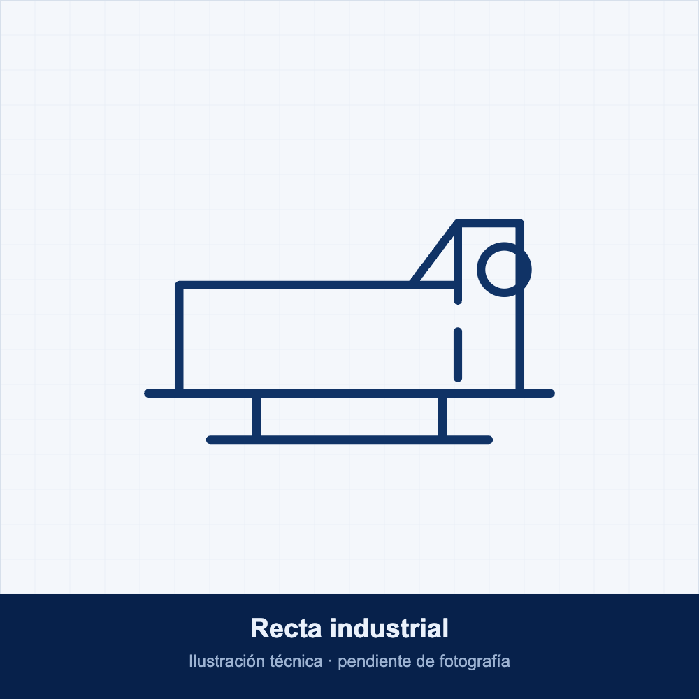Ilustración técnica de recta industrial, pendiente de fotografía del equipo