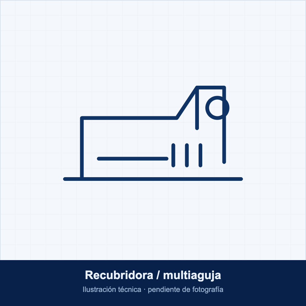 Ilustración técnica de recubridora / multiaguja, pendiente de fotografía del equipo